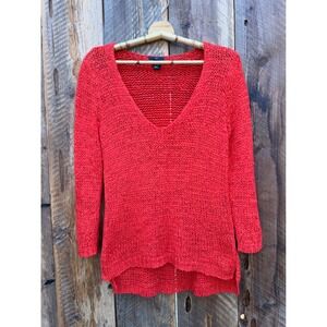 H&M Knit Sweater Women Small Red Coastal Grandmacore Minimalist Boho